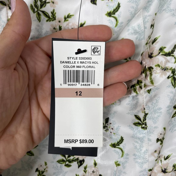 NWT Danielle Bernstein Dainty Floral Mini Slip Dress A-Line White - Picture 10 of 14